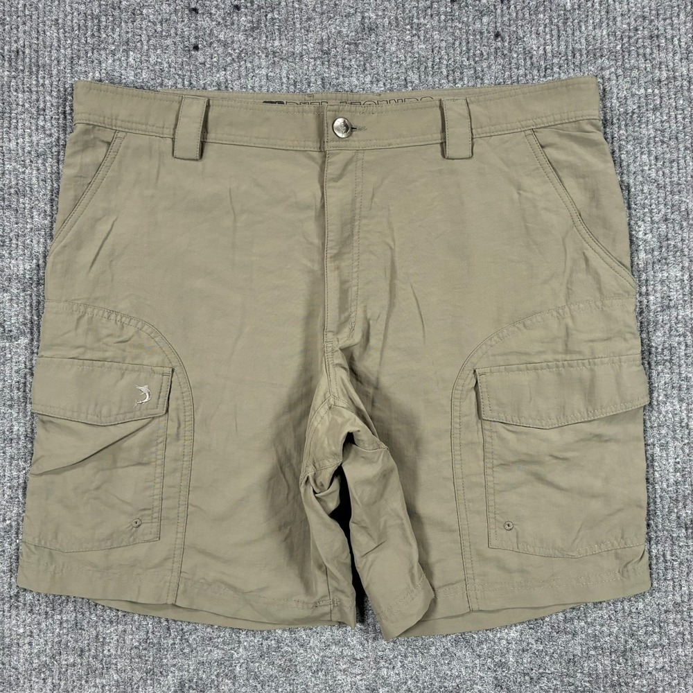 Reel Legends Mens Size 40 Khaki Cargo Fishing Shorts Nylon Outdoor Pockets